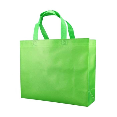 Las compras no tejidas promocionales amistosas de Eco empaquetan el bolso no tejido del zapato del verde 50gsm