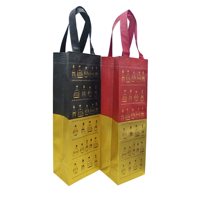 La botella de vino no tejida plegable no tejida biodegradable de los bolsos del vino empaqueta 60gsm