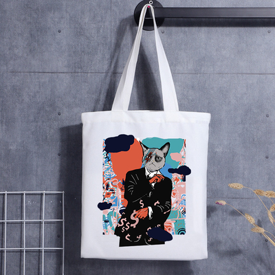 Bolso pequeño de la bolsa de la promoción del regalo de la lona de la manija con el logotipo impreso personalizado
