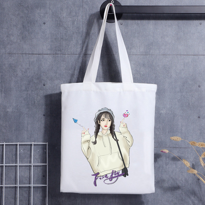 La mini bolsa de algodón personalizada de lona imprimió la bolsa de asas de lona con asa de bolso