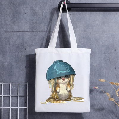 Bolso de encargo Cat Face Blank Shoulder Canvas Tote Bag With Logo Handbag del regalo del perro