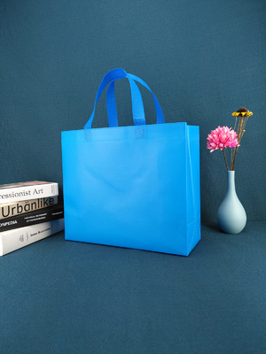 Bolso azul reciclado Tote Bag Custom Reusable no tejido del regalo del zapato de la ropa