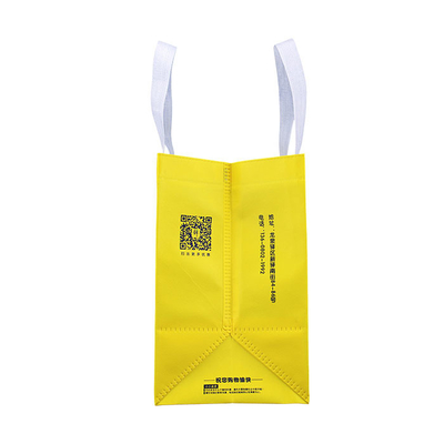 Bolsos no tejidos impresos de encargo del polipropileno de la Virgen amarilla 105gsm laminados para el colmado