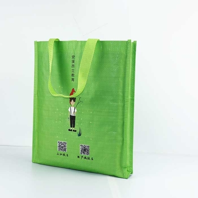 El polipropileno reutilizable tejido empaqueta verde manejado respirable de los bolsos de los 29*35cm