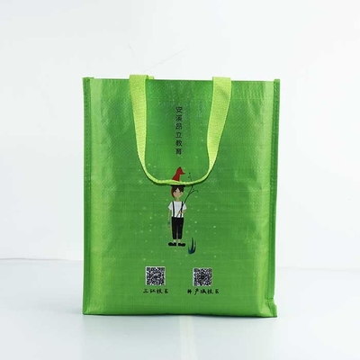 El polipropileno reutilizable tejido empaqueta verde manejado respirable de los bolsos de los 29*35cm