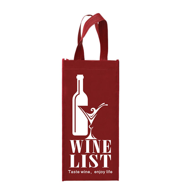 El vino tejido Tote Reusable Double Bottles Non empaqueta el plegamiento 85gsm laminado