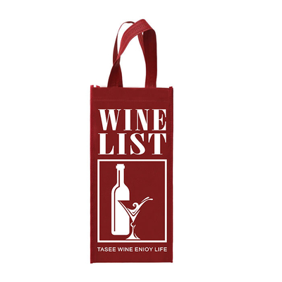 El vino tejido Tote Reusable Double Bottles Non empaqueta el plegamiento 85gsm laminado