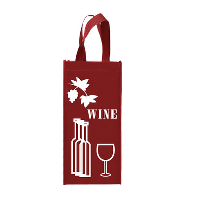 El vino tejido Tote Reusable Double Bottles Non empaqueta el plegamiento 85gsm laminado