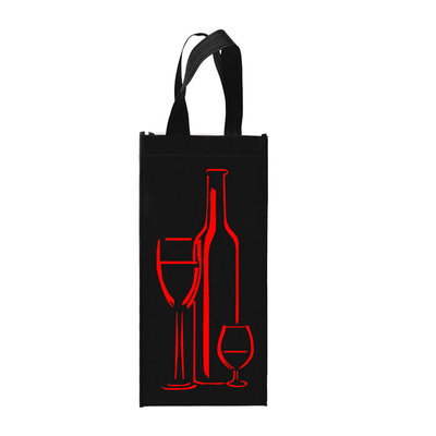 El vino tejido Tote Reusable Double Bottles Non empaqueta el plegamiento 85gsm laminado
