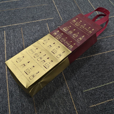 La botella de vino no tejida plegable no tejida biodegradable de los bolsos del vino empaqueta 60gsm