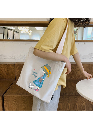 Algodón orgánico Tote Single Shoulder Canvas Bag Eco amistoso