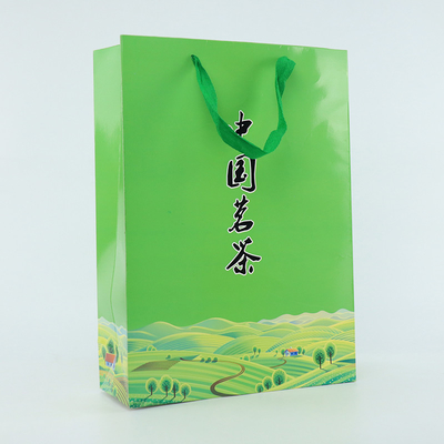 Protección del medio ambiente de papel de empaquetado del alto grado del bolso de la caja de regalo del té