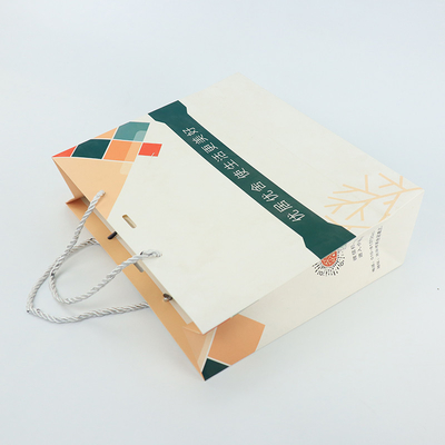 Las compras del boutique visten a Logo Paper Bag Printed White de encargo con la manija de la cinta